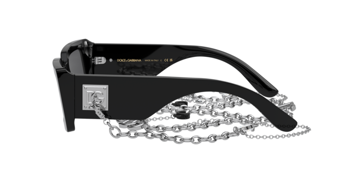 Dolce & Gabbana DG4416/S Rectangle Sunglasses in Grey Mirror / Black, angle view