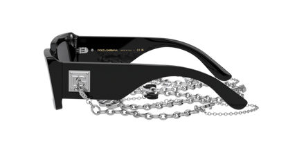 Dolce & Gabbana DG4416/S Rectangle Sunglasses in Grey Mirror / Black, angle view