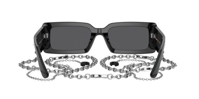 Dolce & Gabbana DG4416/S Rectangle Sunglasses in Grey Mirror / Black, back view