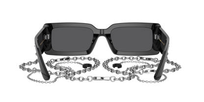 Dolce & Gabbana DG4416/S Rectangle Sunglasses in Grey Mirror / Black, back view