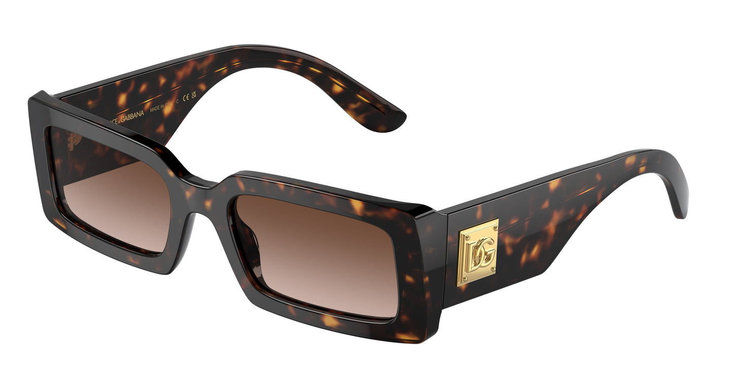 Dolce & Gabbana DG4416/S Rectangle Sunglasses in Gradient Brown / Havana, front view