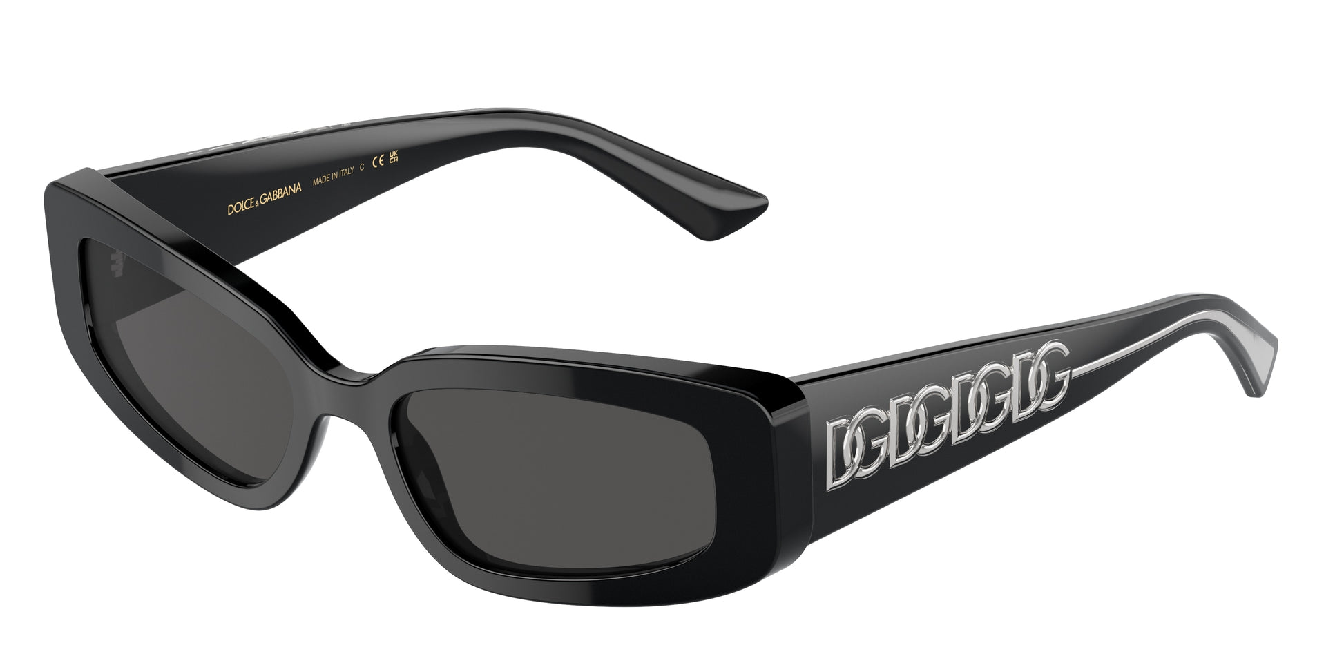Dolce & Gabbana DG4445/S Cat Eye Sunglasses in Dark Grey / Black, front view