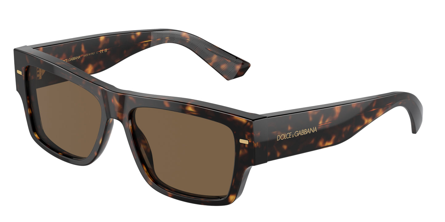 Dolce & Gabbana DG4451/S Square Sunglasses in Dark Brown / Havana, front view