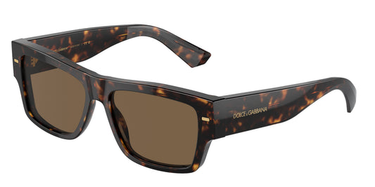 Dolce & Gabbana DG4451/S Square Sunglasses in Dark Brown / Havana, front view
