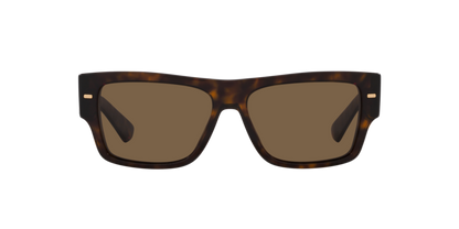 Dolce & Gabbana DG4451/S Square Sunglasses in Dark Brown / Havana, angle view