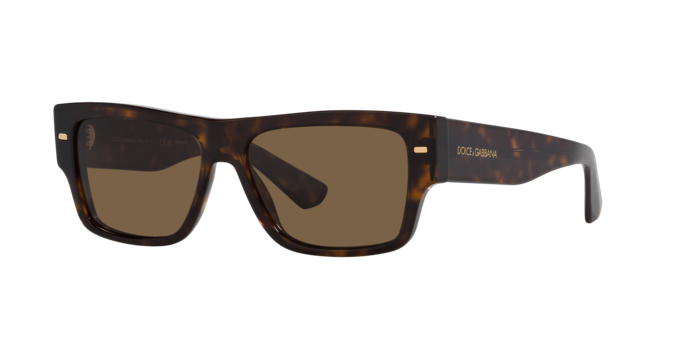 Dolce & Gabbana DG4451/S Square Sunglasses in Dark Brown / Havana, side view