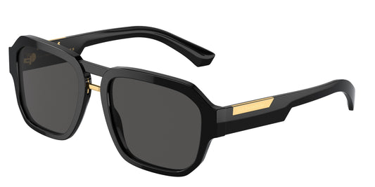 Dolce & Gabbana DG4464/S Pilot Sunglasses in Dark Grey/Black, front view