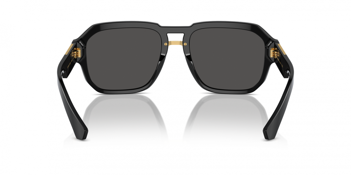 Dolce & Gabbana DG4464/S Pilot Sunglasses in Dark Grey/Black, angle view