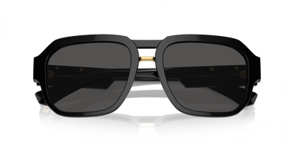Dolce & Gabbana DG4464/S Pilot Sunglasses in Dark Grey/Black, angle view