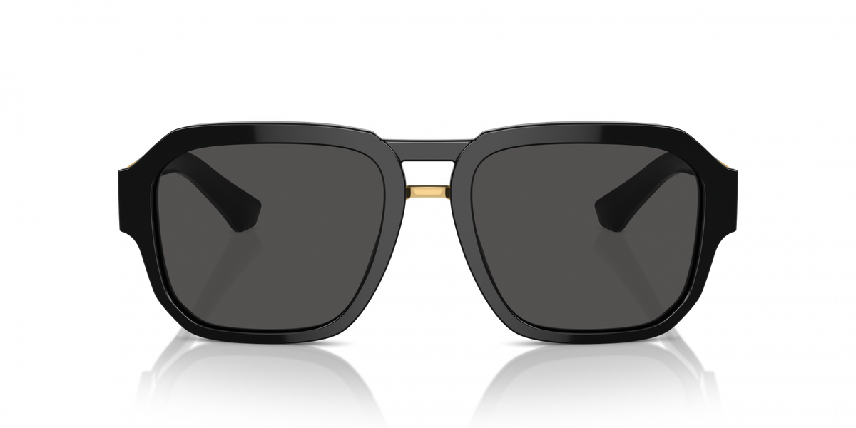 Dolce & Gabbana DG4464/S Pilot Sunglasses in Dark Grey/Black, side view
