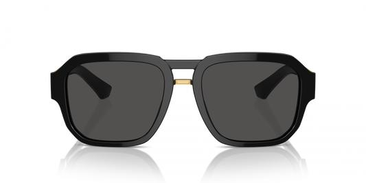 Dolce & Gabbana DG4464/S Pilot Sunglasses in Dark Grey/Black, side view