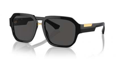 Dolce & Gabbana DG4464/S Pilot Sunglasses in Dark Grey/Black, detail view