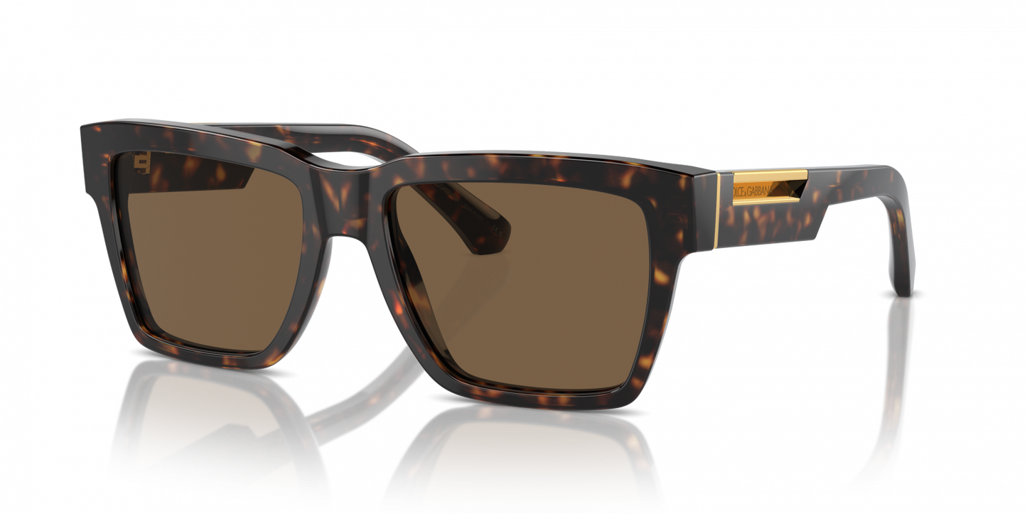 Dolce & Gabbana DG4465/S Square Sunglasses in Dark Brown / Havana, back view