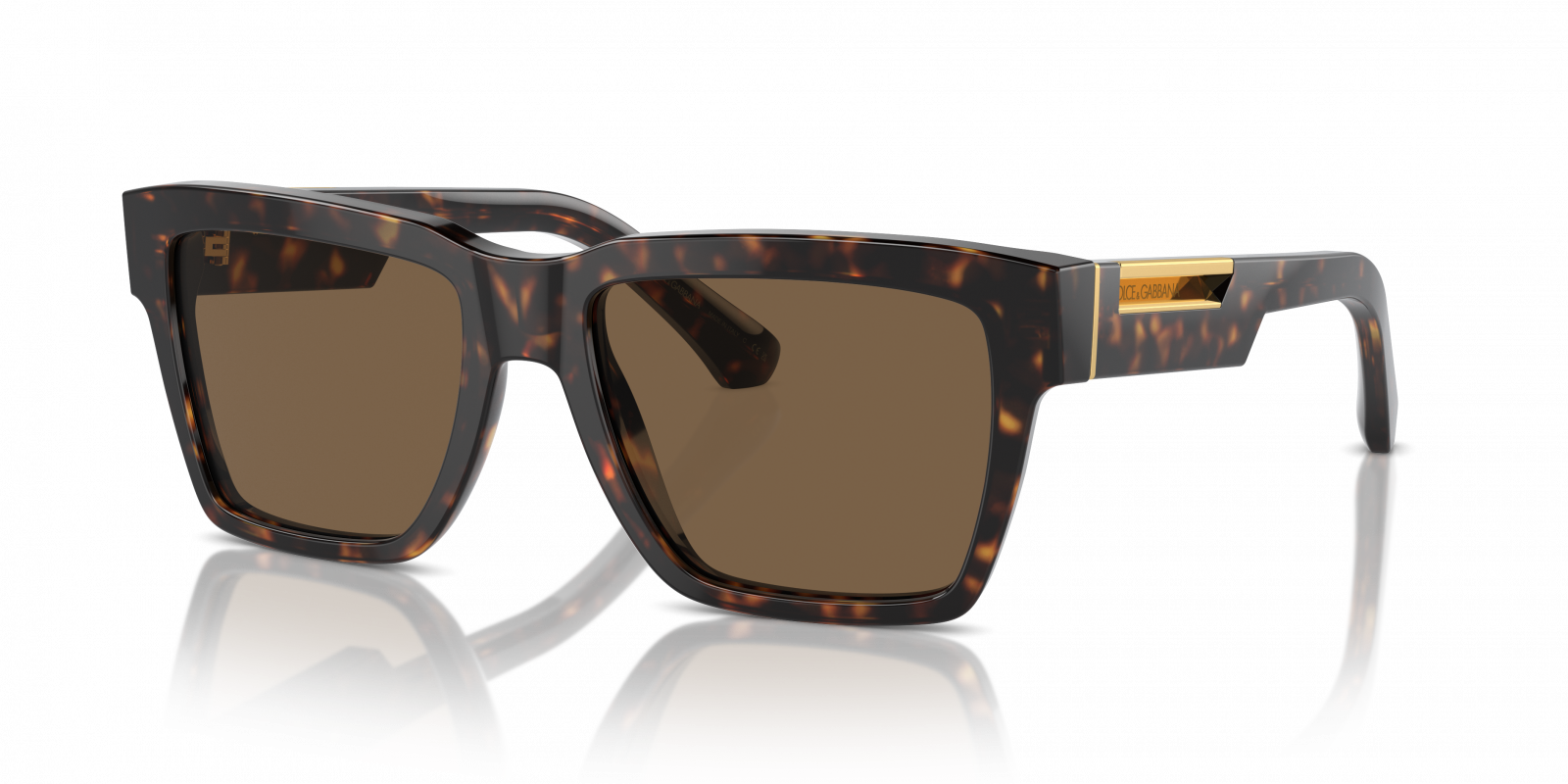Dolce & Gabbana DG4465/S Square Sunglasses in Dark Brown / Havana, back view