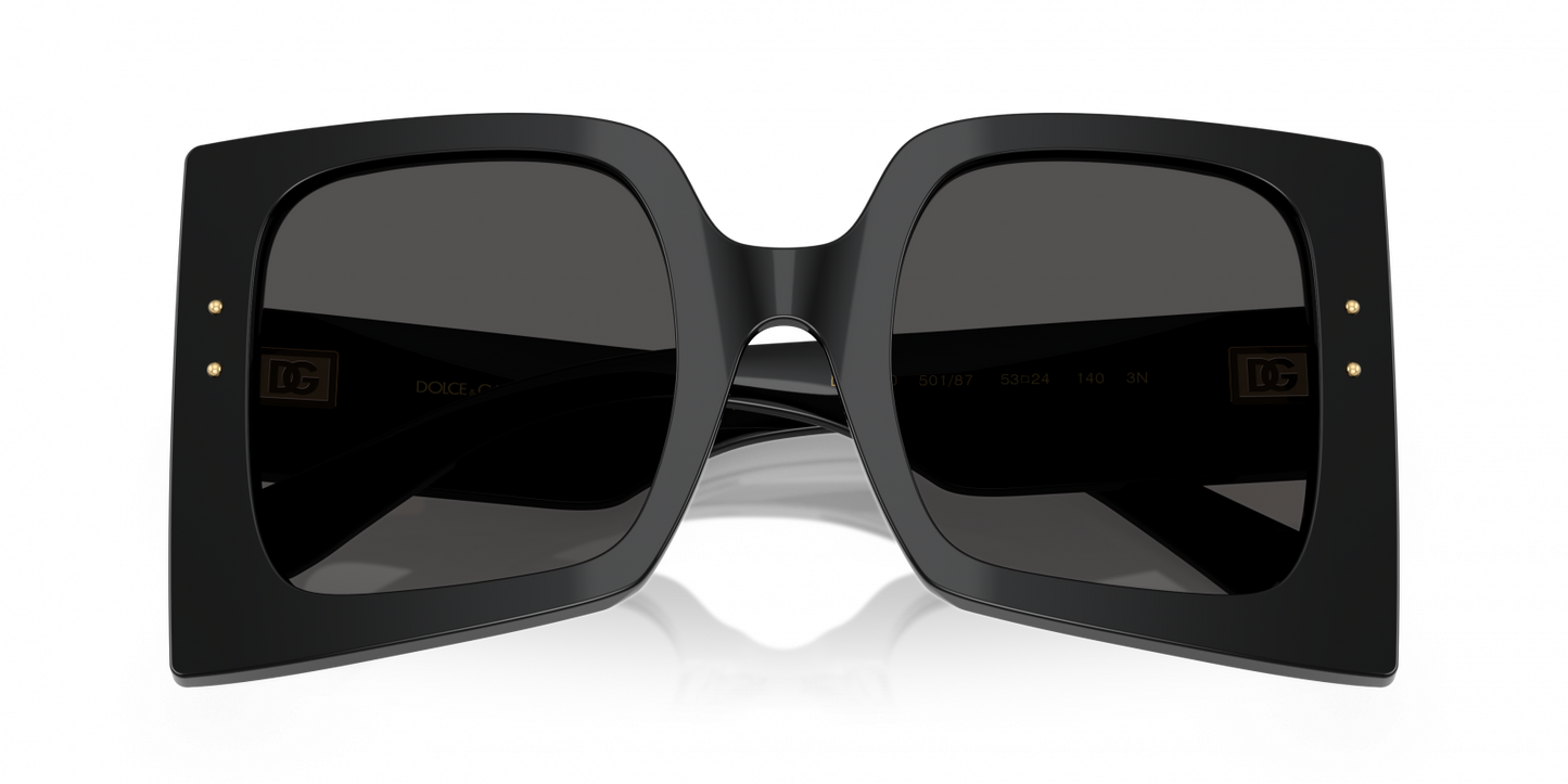 Dolce & Gabbana DG4490/S Square Sunglasses in Dark Grey / Black, side view