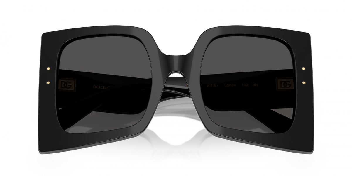 Dolce & Gabbana DG4490/S Square Sunglasses in Dark Grey / Black, side view