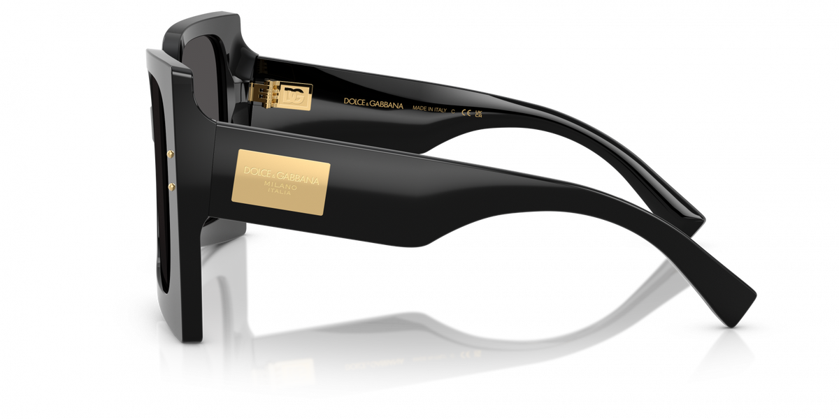 Dolce & Gabbana DG4490/S Square Sunglasses in Dark Grey / Black, detail view