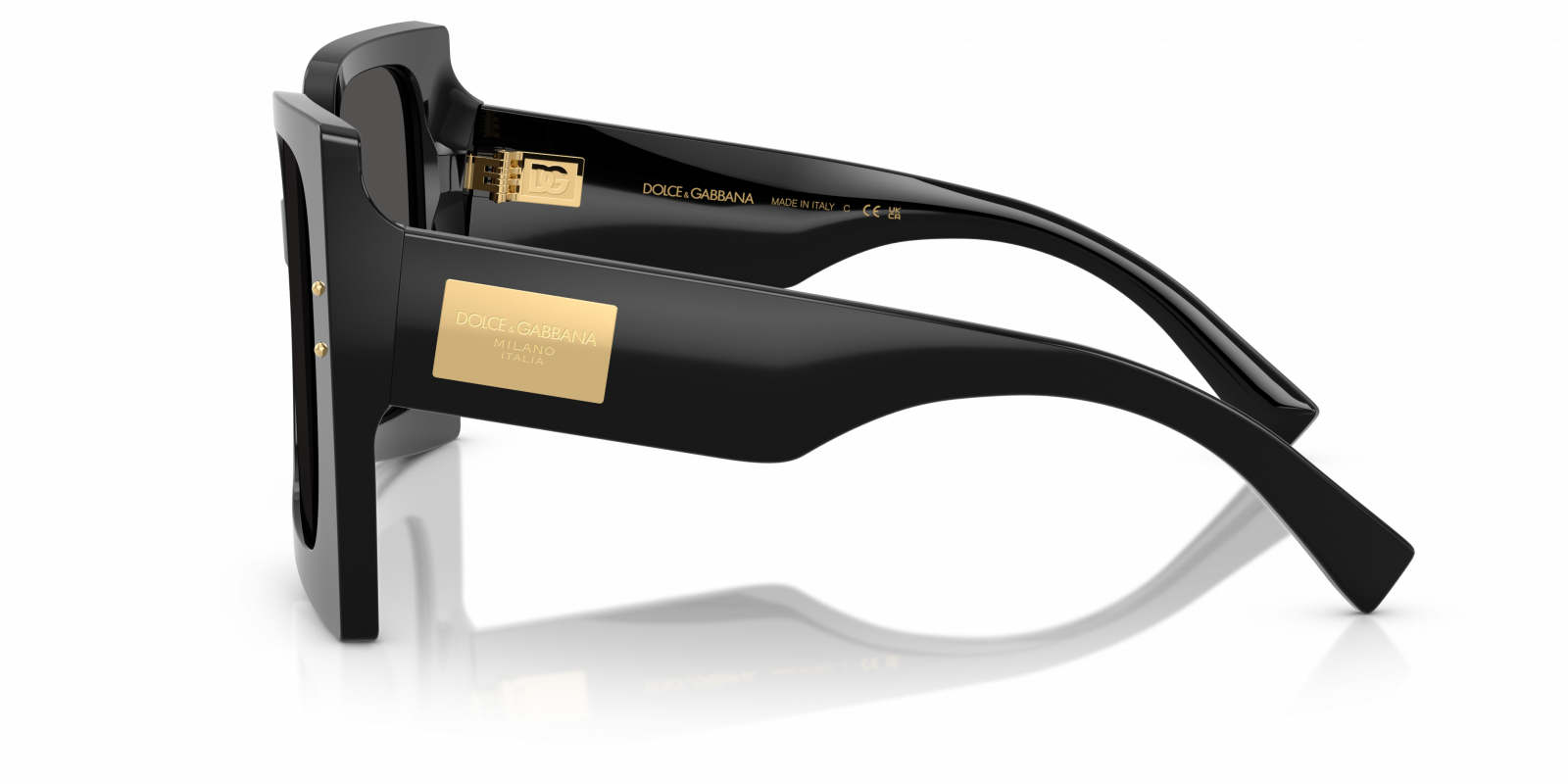 Dolce & Gabbana DG4490/S Square Sunglasses in Dark Grey / Black, detail view