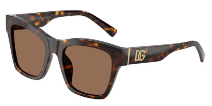Dolce & Gabbana DG4512 Square Sunglasses in Dark Brown, front view