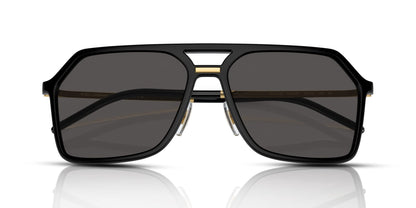 Dolce & Gabbana DG6196/S Pilot Sunglasses in Dark Grey Black, detail view