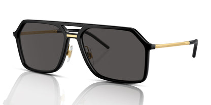 Dolce & Gabbana DG6196/S Pilot Sunglasses in Dark Grey Black, front view