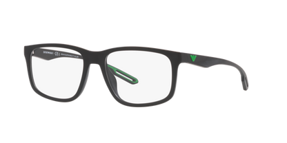Emporio Armani EA3209 Square Eyeglasses in Matte Black, side view