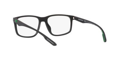 Emporio Armani EA3209 Square Eyeglasses in Matte Black, back view