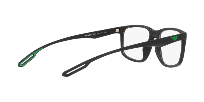 Emporio Armani EA3209 Square Eyeglasses in Matte Black, detail view