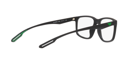 Emporio Armani EA3209 Square Eyeglasses in Matte Black, detail view