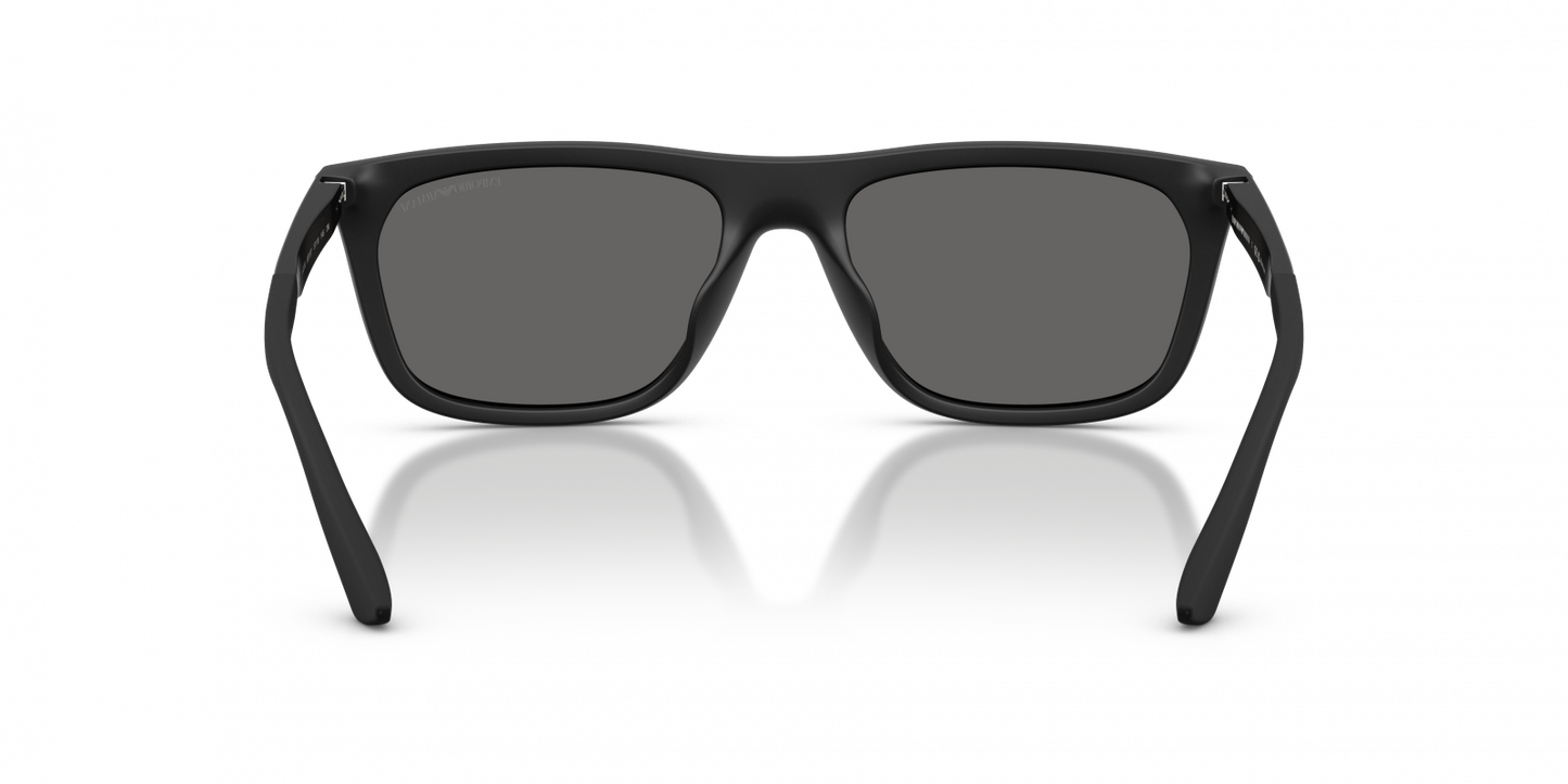 Emporio Armani EA4272U/S Pillow Sunglasses in Dark Grey / Matte Black, angle view