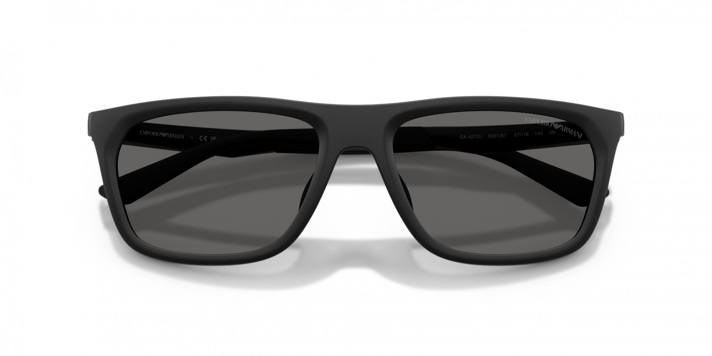 Emporio Armani EA4272U/S Pillow Sunglasses in Dark Grey / Matte Black, side view
