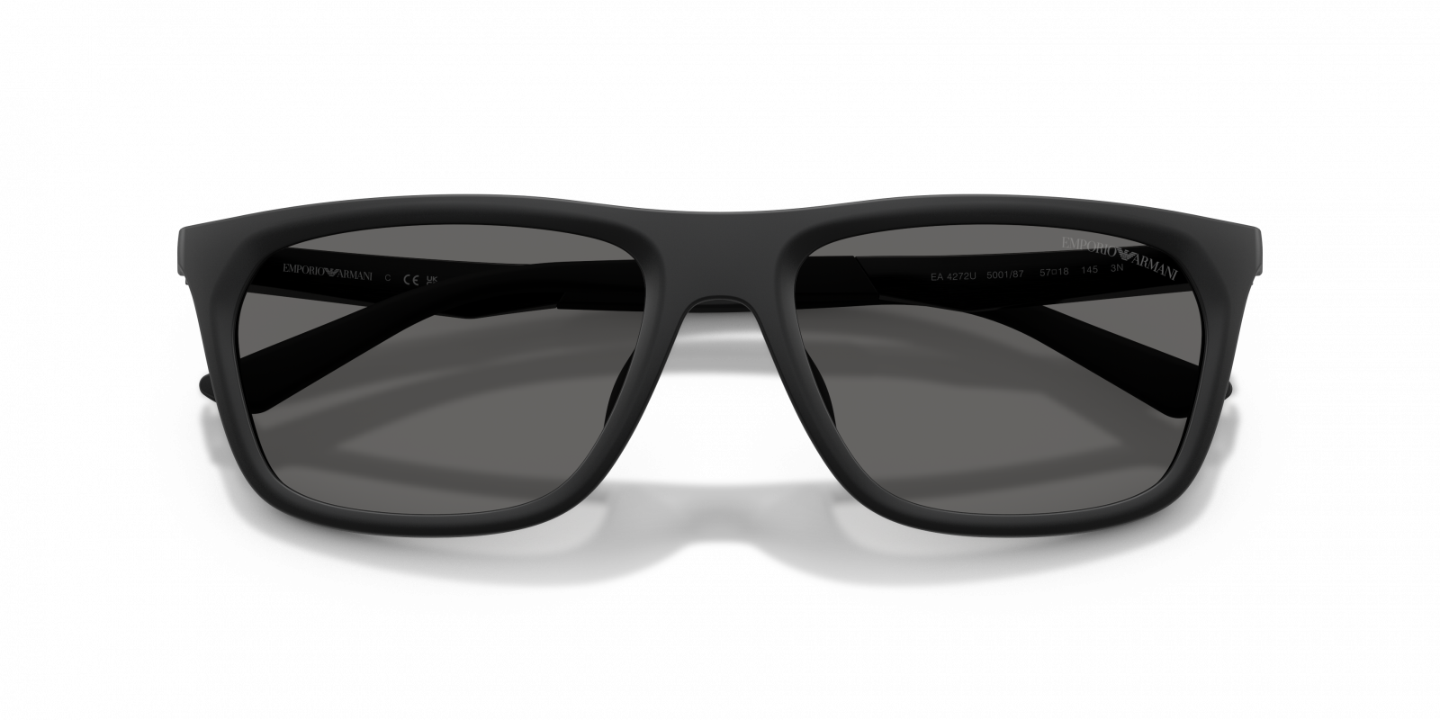 Emporio Armani EA4272U/S Pillow Sunglasses in Dark Grey / Matte Black, side view