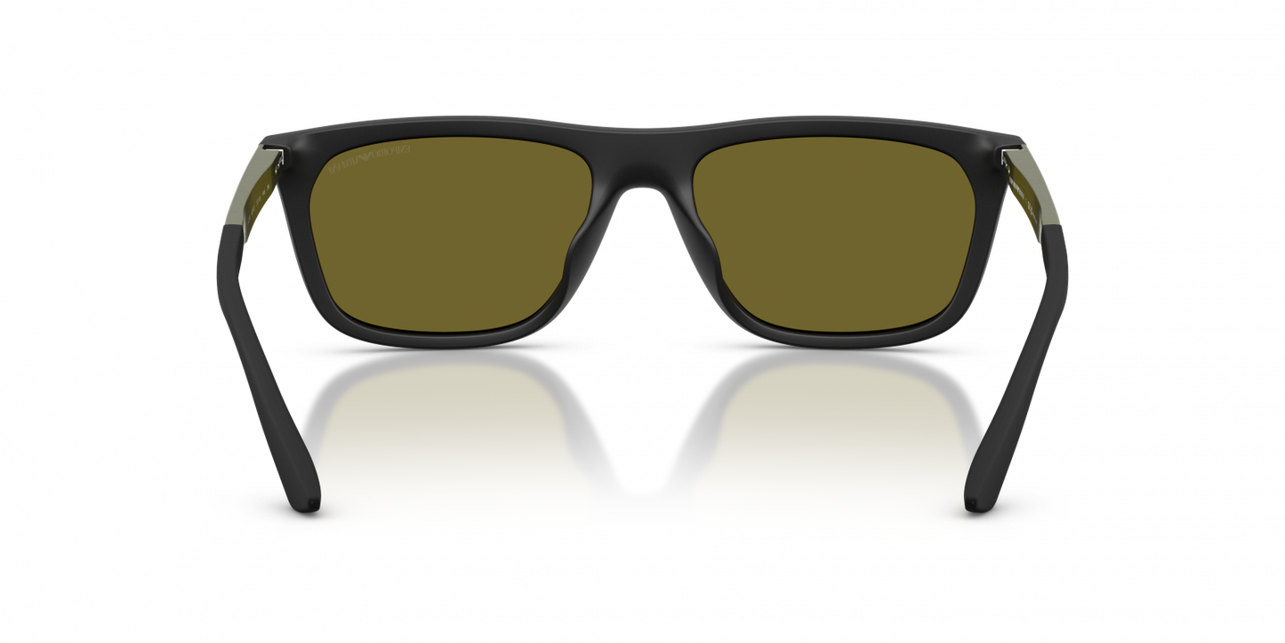 Emporio Armani EA4272U/S Pillow Sunglasses in Dark Green / Matte Black, angle view