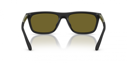 Emporio Armani EA4272U/S Pillow Sunglasses in Dark Green / Matte Black, angle view