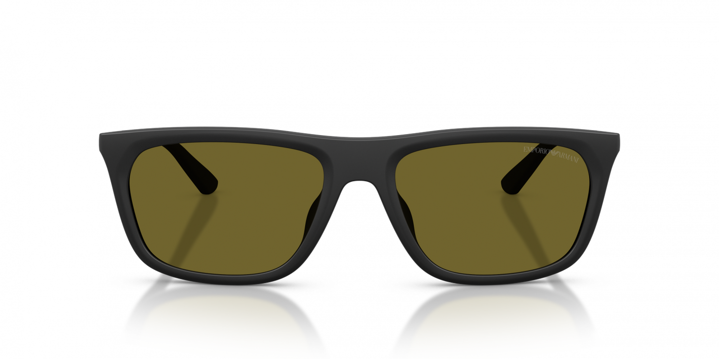 Emporio Armani EA4272U/S Pillow Sunglasses in Dark Green / Matte Black, back view