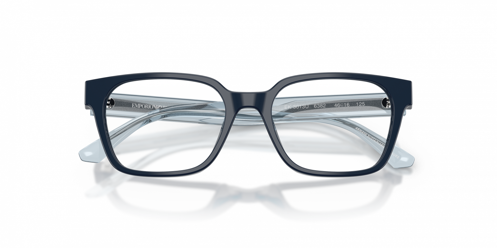 Emporio Armani EK3013U Pillow Eyeglasses in Shiny Blue, side view