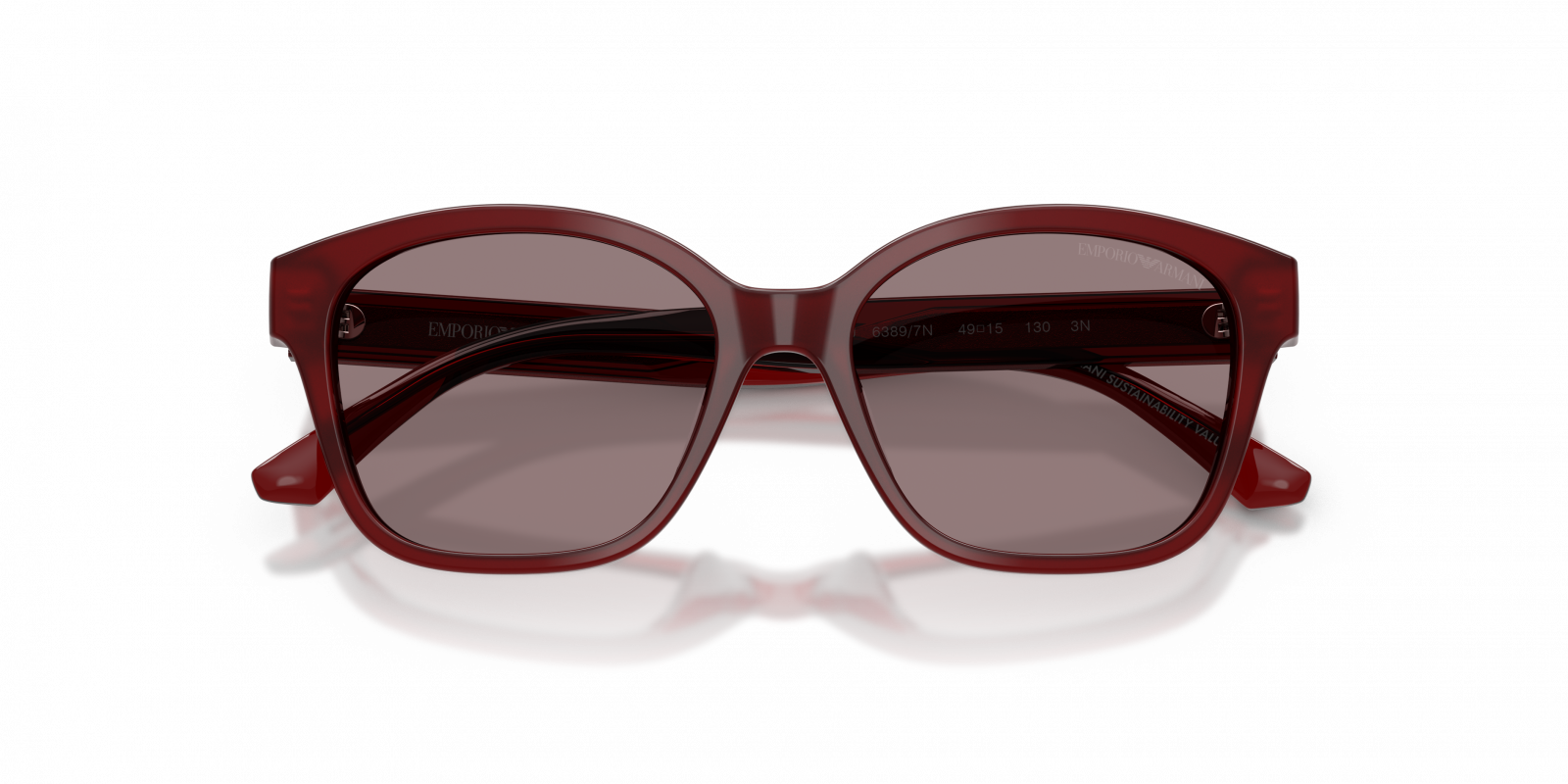 Emporio Armani EK4009U/S Cat Eye Sunglasses in Dark Violet Red, angle view