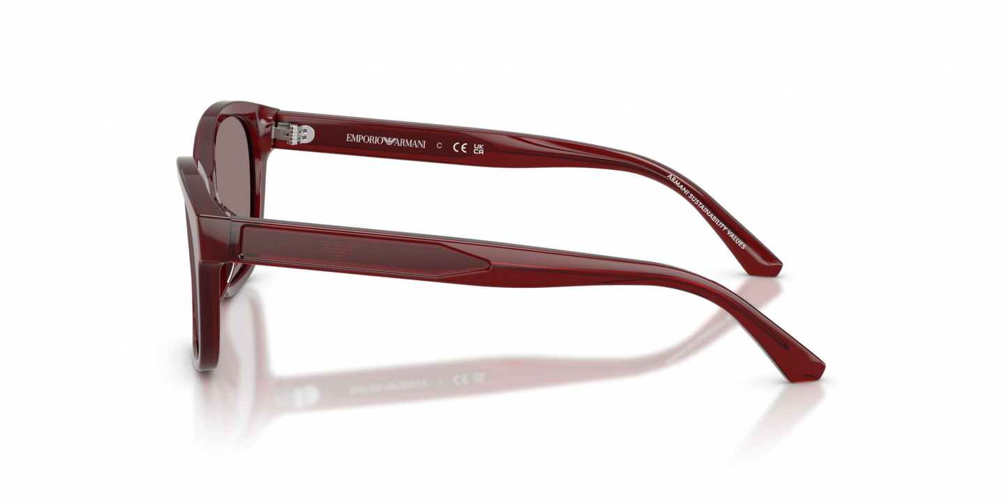 Emporio Armani EK4009U/S Cat Eye Sunglasses in Dark Violet Red, detail view