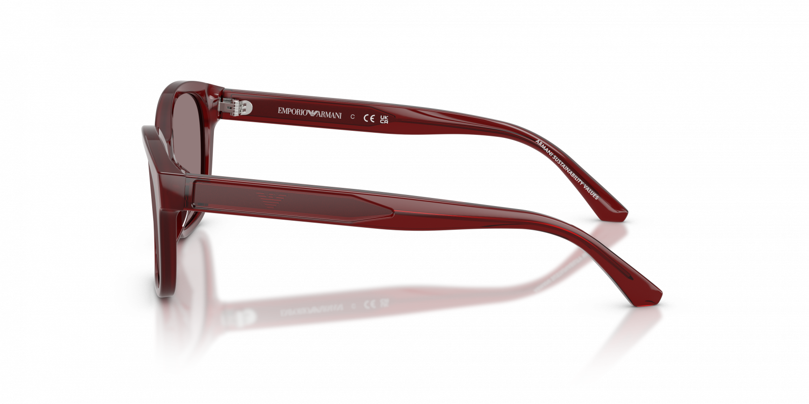 Emporio Armani EK4009U/S Cat Eye Sunglasses in Dark Violet Red, detail view