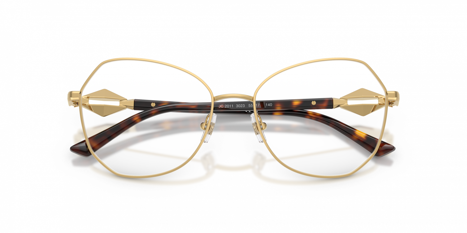 Jimmy Choo JC2011 Round Eyeglasses in Gold, angle view
