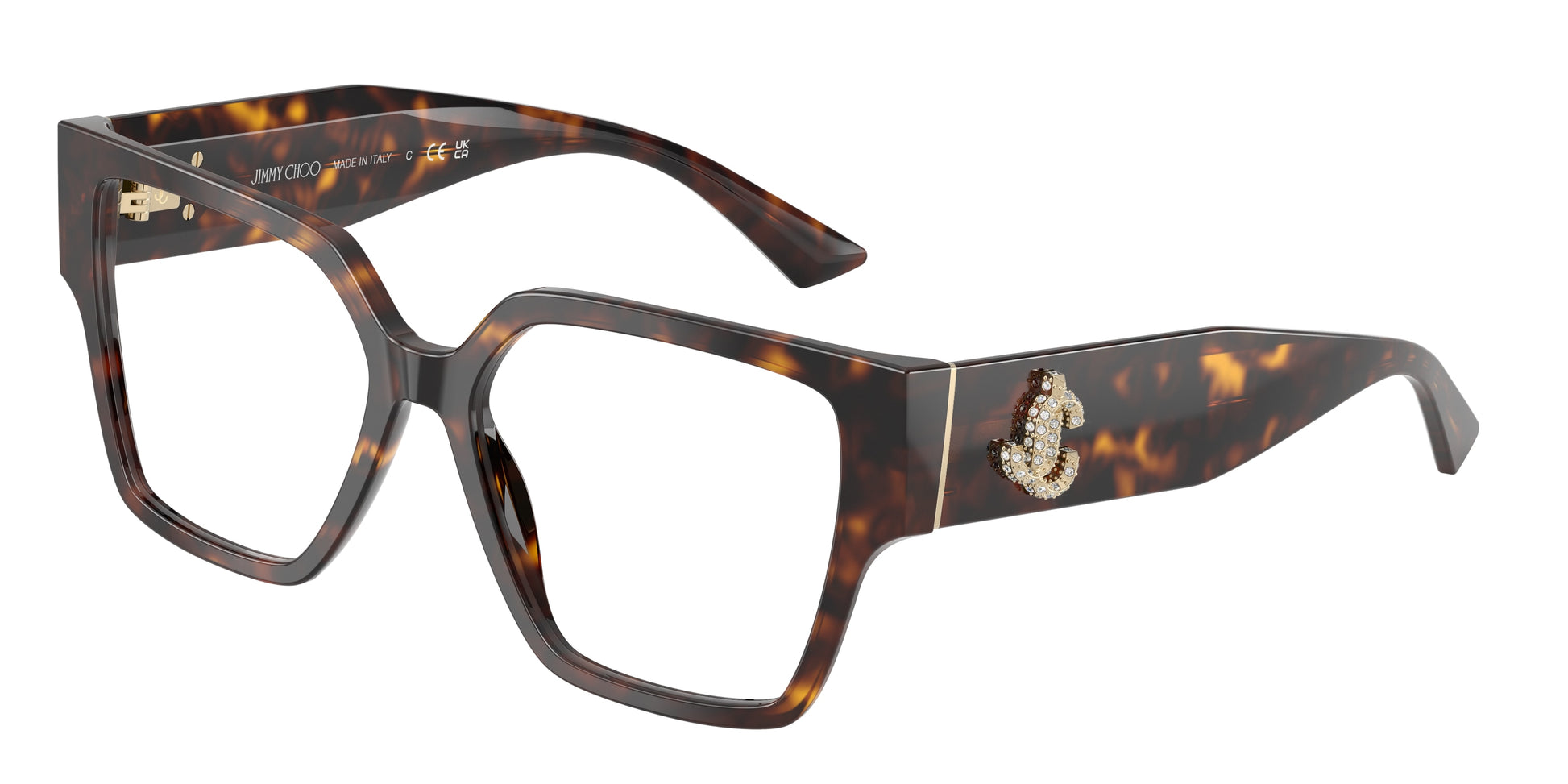 Jimmy Choo JC3032B Square Eyeglasses in Havana, front view