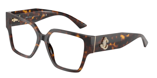 Jimmy Choo JC3032B Square Eyeglasses in Havana, front view