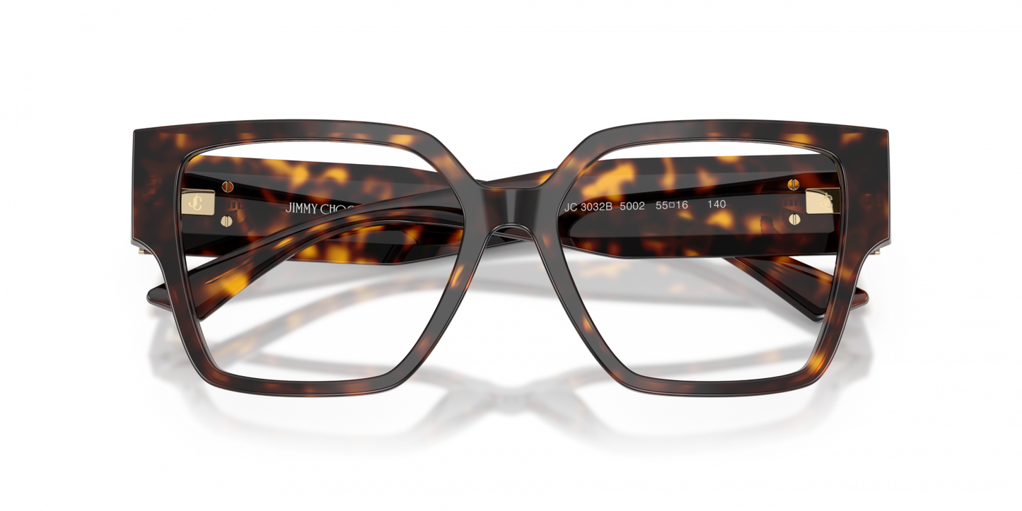 Jimmy Choo JC3032B Square Eyeglasses in Havana, angle view