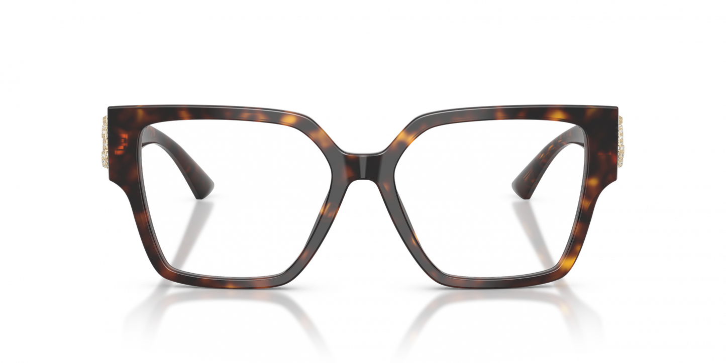 Jimmy Choo JC3032B Square Eyeglasses in Havana, detail view