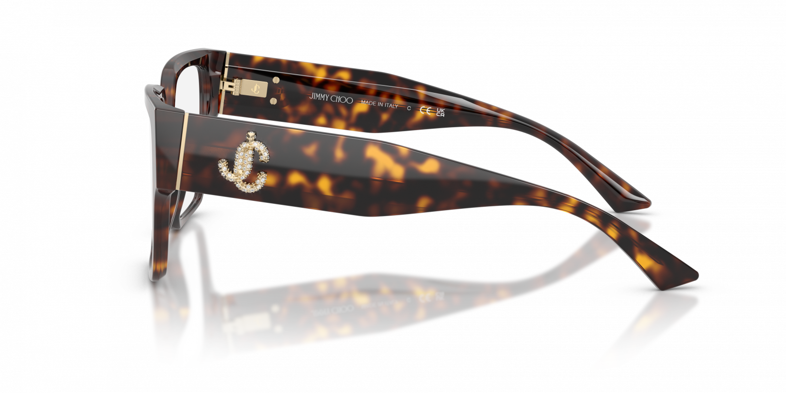 Jimmy Choo JC3032B Square Eyeglasses in Havana, back view