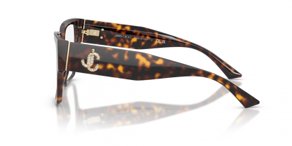 Jimmy Choo JC3032B Square Eyeglasses in Havana, back view