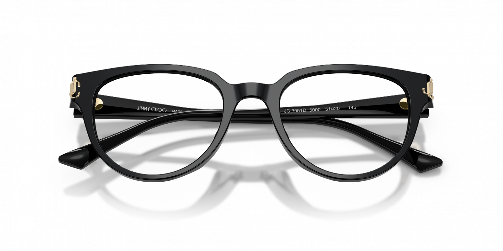 Jimmy Choo JC3051D Oval Eyeglasses in Black, angle view