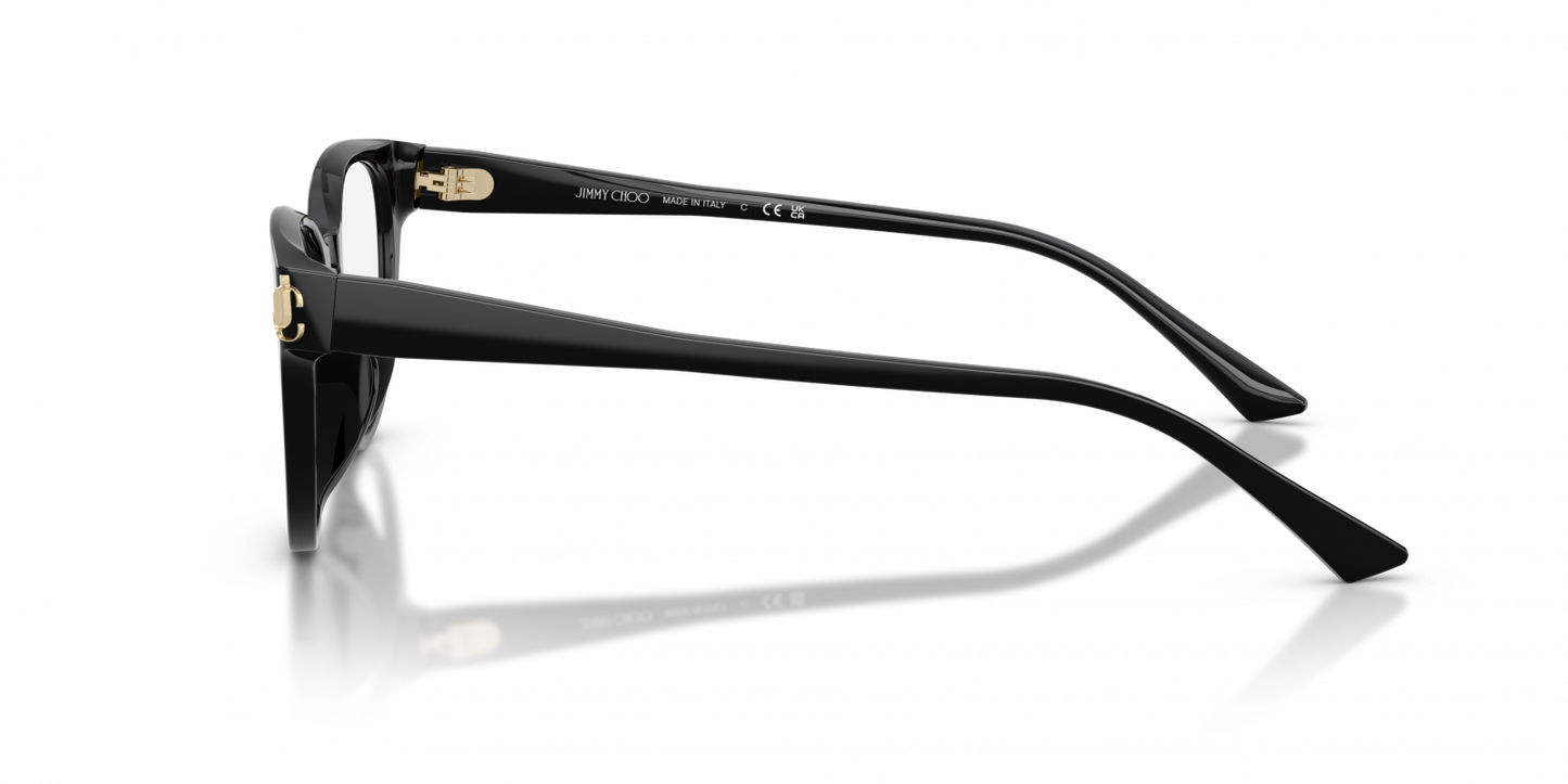 Jimmy Choo JC3051D Oval Eyeglasses in Black, back view