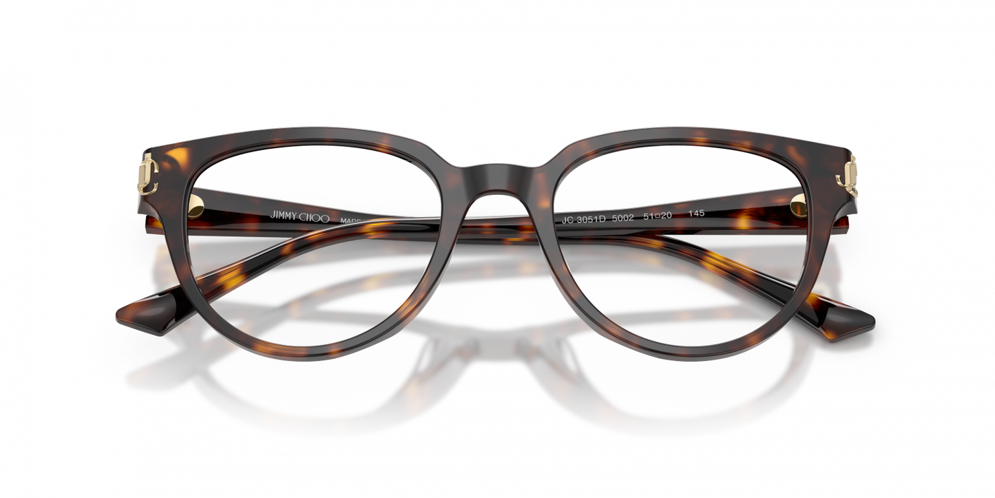 Jimmy Choo JC3051D Oval Eyeglasses in Havana, angle view