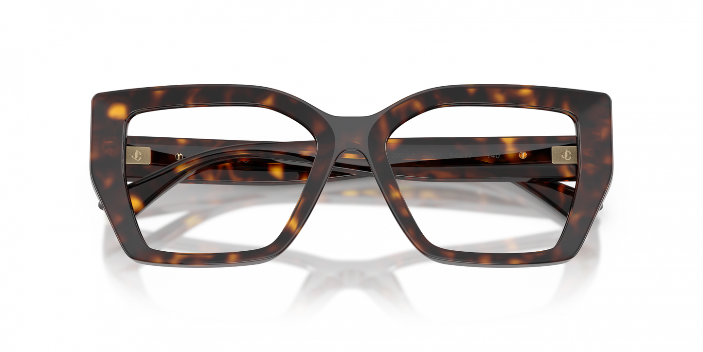 Jimmy Choo JC3053JU Cat Eye Eyeglasses in Havana, side view
